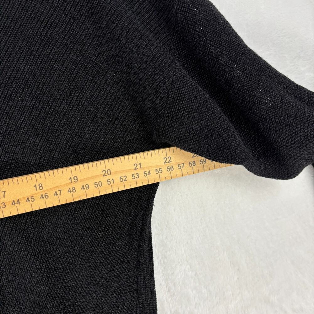 Eileen Fisher Sweater Large Organic Linen Tencel Black V Neck Boxy Quiet Luxury - Picture 6 of 9